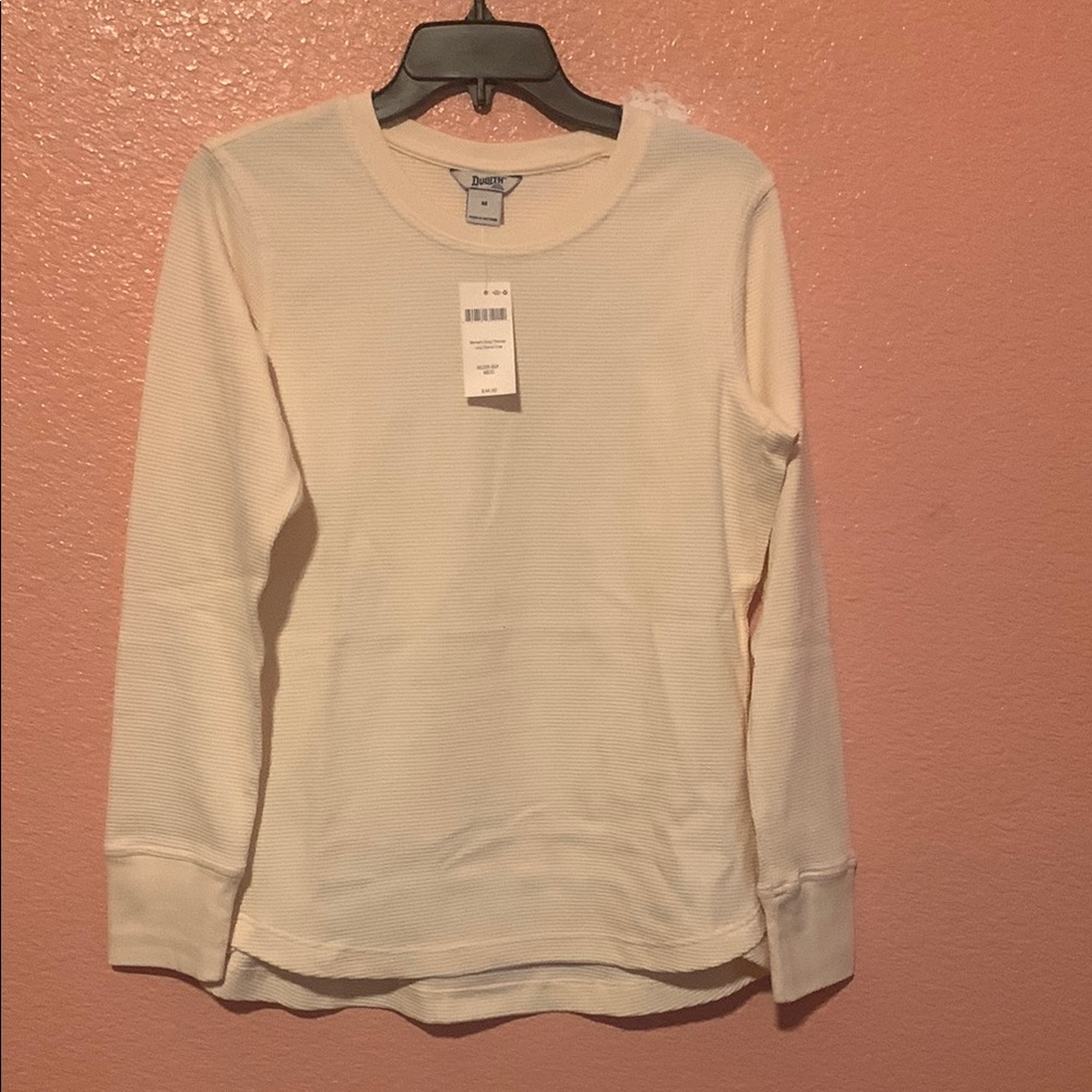 Duluth Trading Co Cream Long Sleeve Sweatshirt